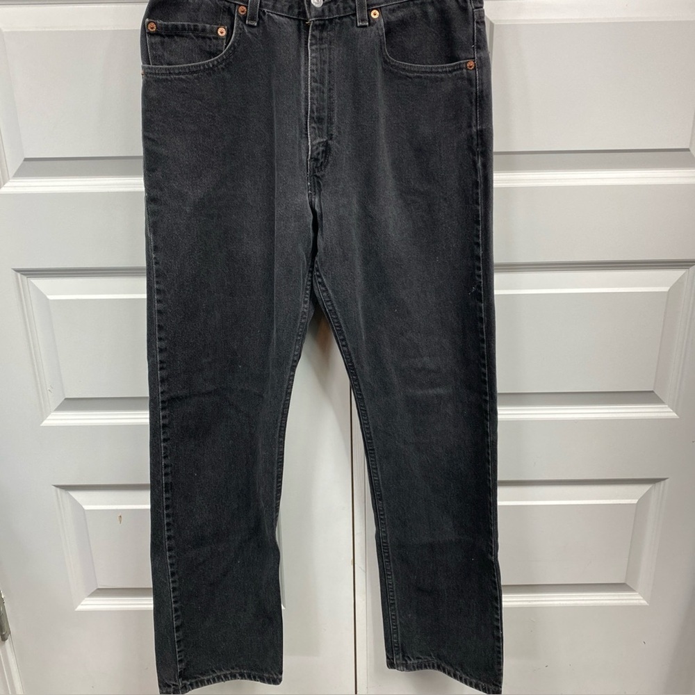 Vintage Levis 505 Regular Fit Straight Leg Jeans Size 33 x 32 Y2K Black Cotton
